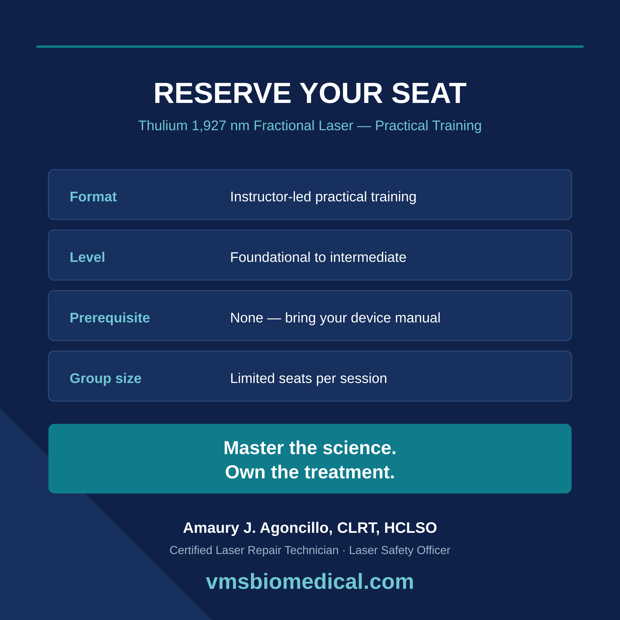 Thulium 1927 nm Fractional Laser Training — Learn the Science Behind Every Setting VMS (Ventura Medtech Solutions) Online Store for Content and Products