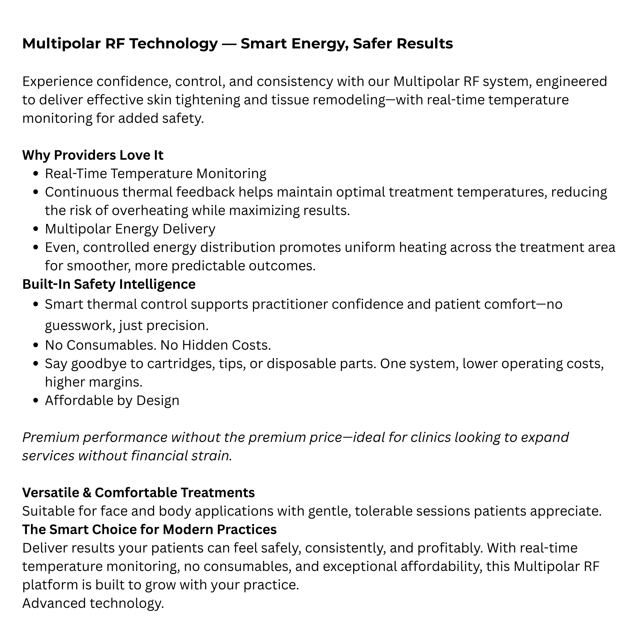 Multi-Polar Radio Frequency Device Temp IQ by VMS Biomedical VMS SOLUTIONS SHOP