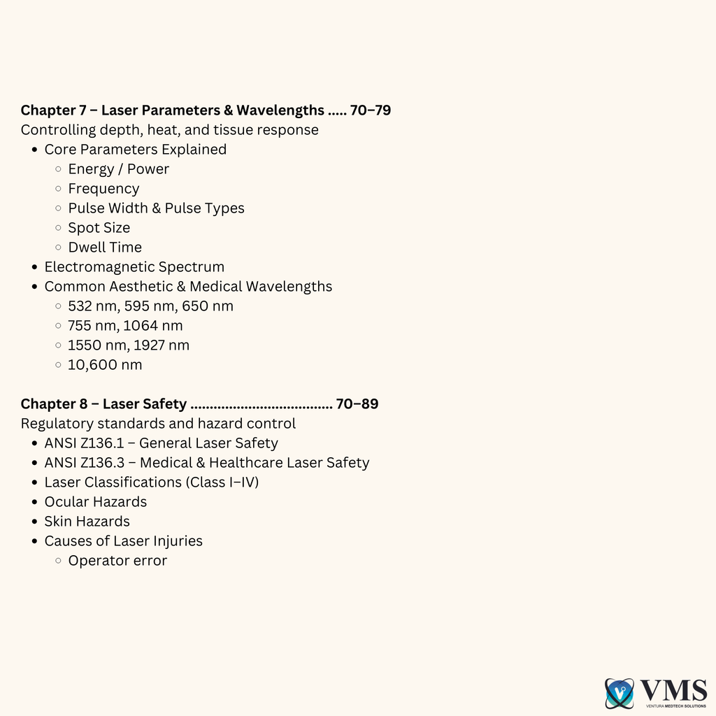 Lasers: Master the Science, Own the Treatment, “This eBook will challenge what you think you already know.” VMS (Ventura Medtech Solutions) Online Store for Content and Products