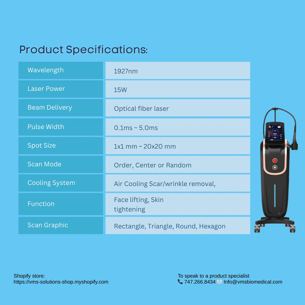 1927 nm Thulium Fiber laser for Precision Skin Rejuvenation with minimal downtime VMS SOLUTIONS SHOP