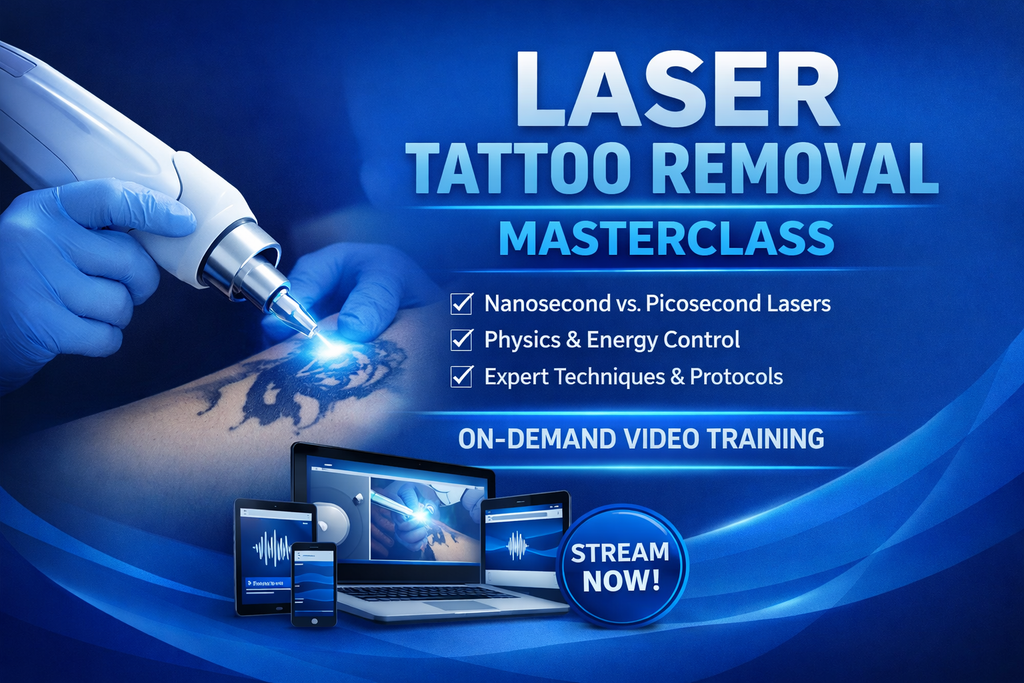 Pre-recorded video on Tattoo Removal: Laser Physics, Nano-second, Pico-second Laser principles of operation and treatment VMS (Ventura Medtech Solutions) Online Store for Content and Products