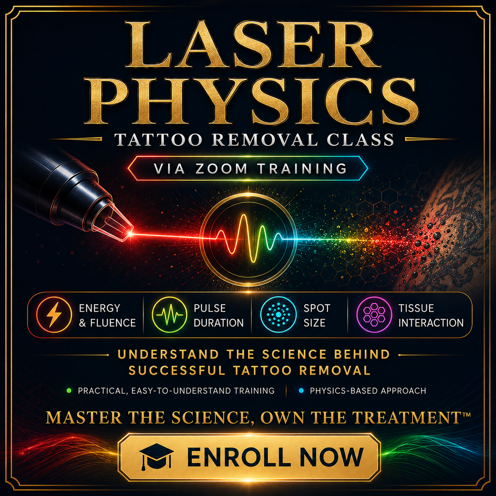 Learn tattoo removal laser training via Zoom. Master nano and picosecond lasers, wavelength selection, pigment targeting, endpoints, and laser safety. VMS (Ventura Medtech Solutions) Online Store for Content and Products