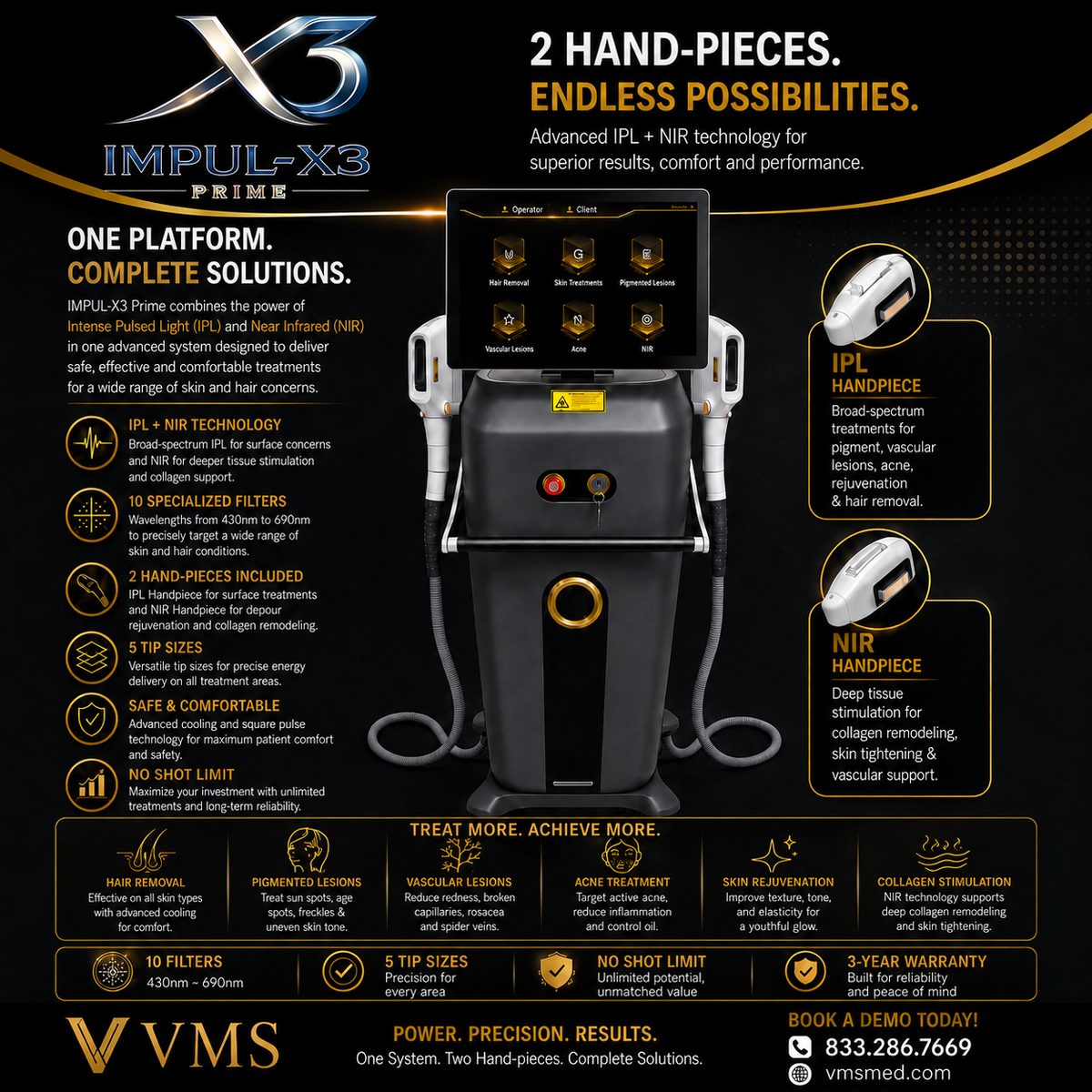 Impulx3™ IPL Machine | Lumecca & NBL Hero Alternative | OPT SHR for All Skin Types VMS (Ventura Medtech Solutions) Online Store for Content and Products