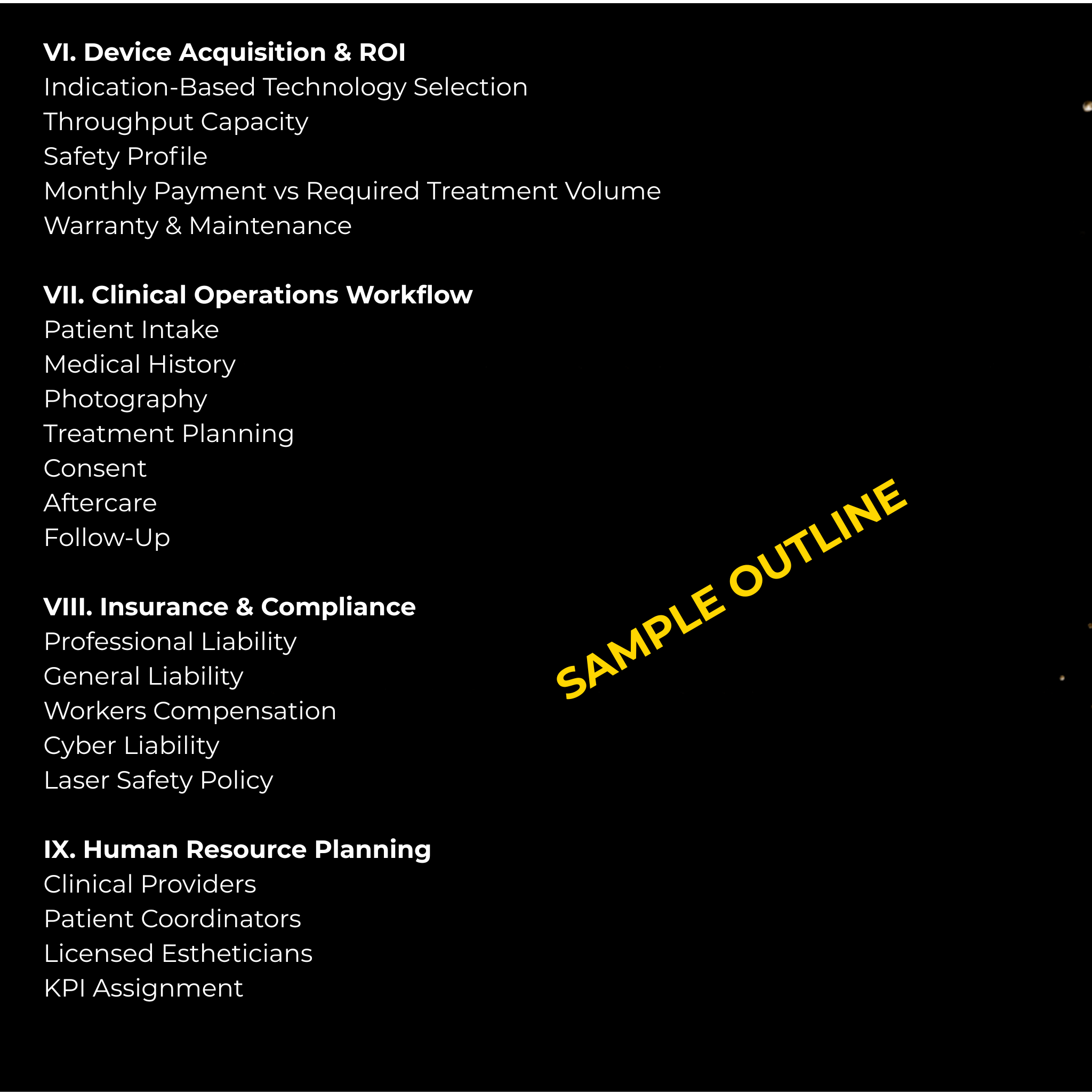 Medical Spa Startup Worksheets VMS (Ventura Medtech Solutions) Online Store for Content and Products