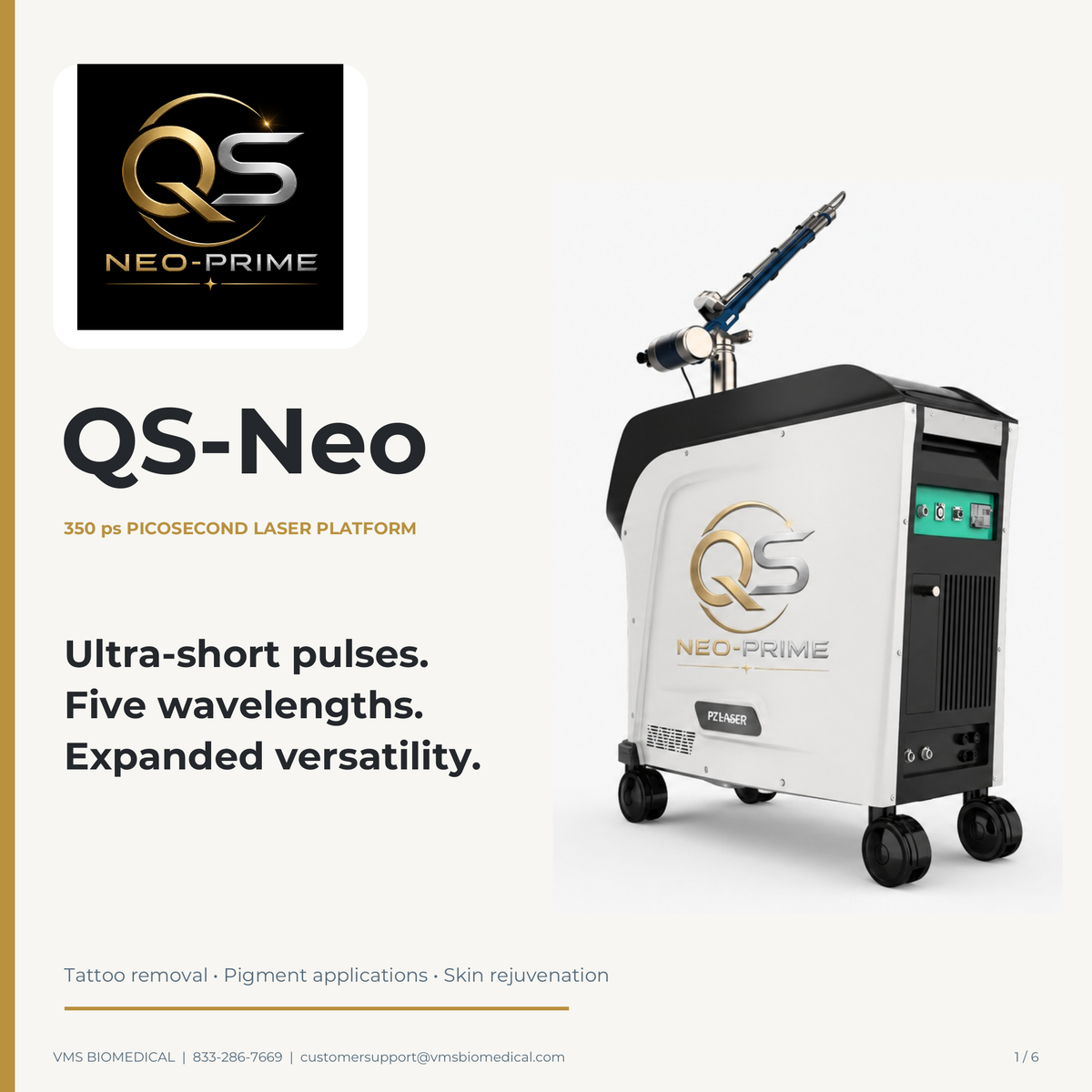 QS-Neo 350 ps Multi-Wavelength Picosecond Laser for Tattoo Removal &amp; Pigmentation AMAURY THE LASER KING TOP PICKS powered by VMS