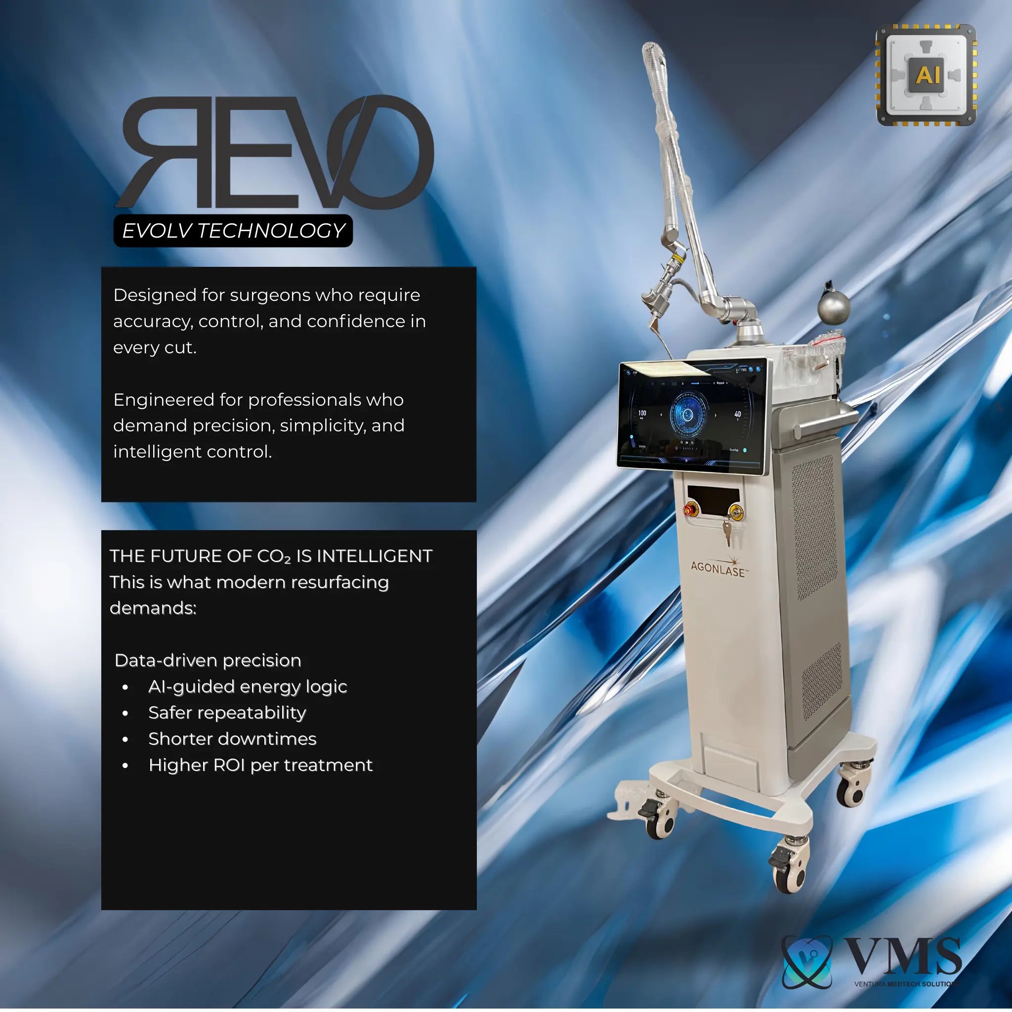 Revo CO₂ Laser | Fractional CO2 Skin Resurfacing System | designed for Surgeons and Aesthetic Providers VMS SOLUTIONS SHOP