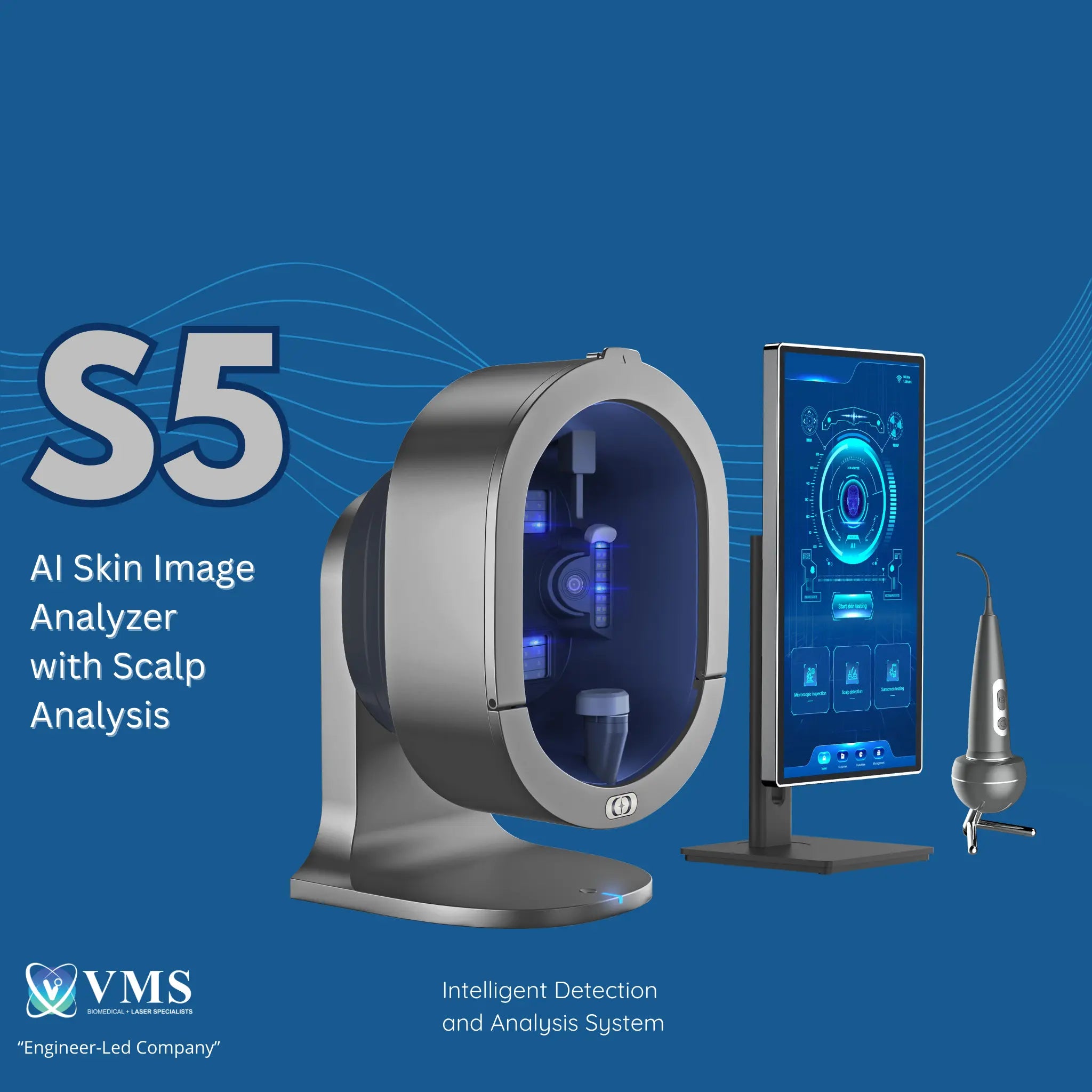Skincare Analysis Device with Scalp Analysis powered by AI Model S5 VMS SOLUTIONS SHOP