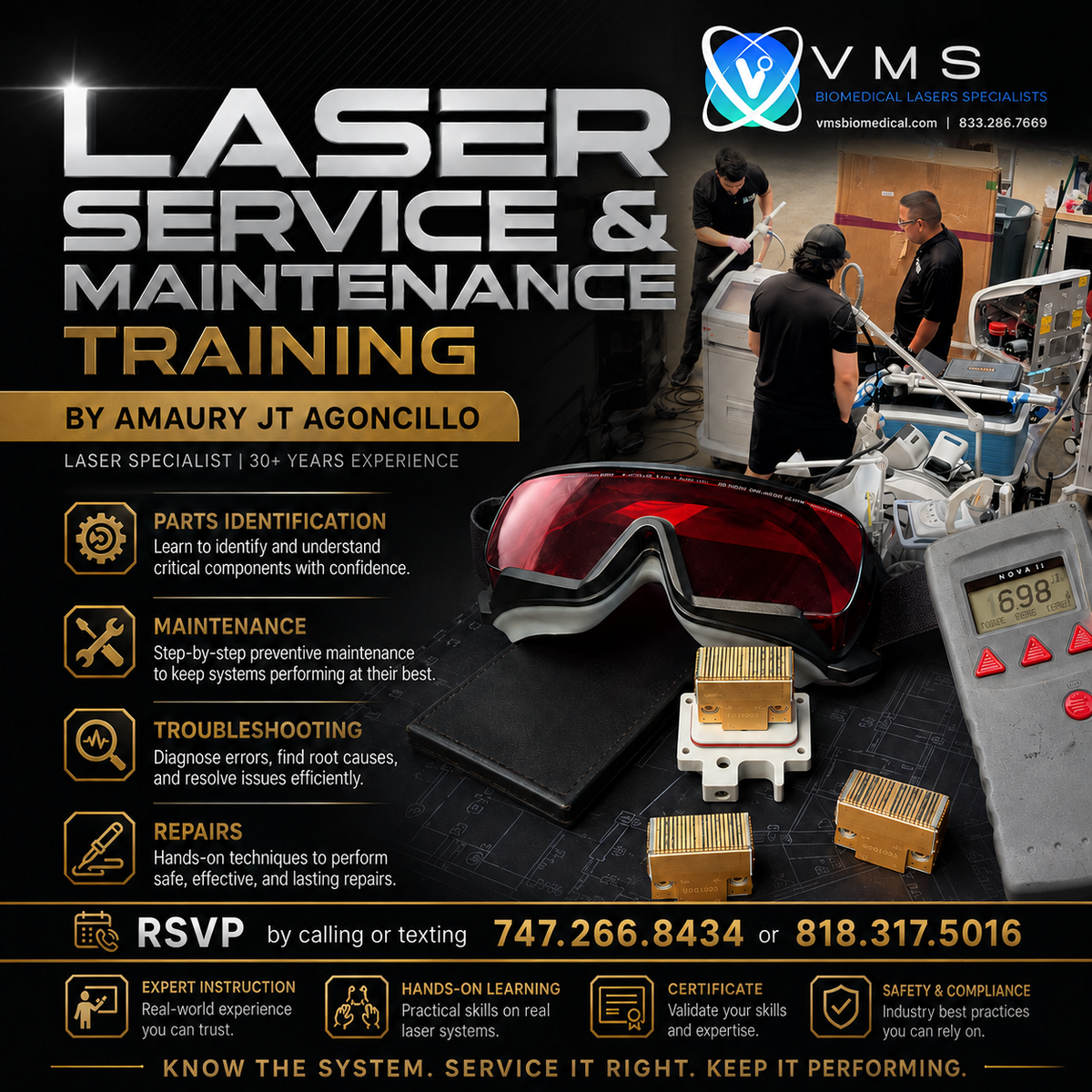 "BRAND AGNOSTIC" LASER TECHNICAL SERVICING AND MAINTENANCE TRAINING with VMS certification