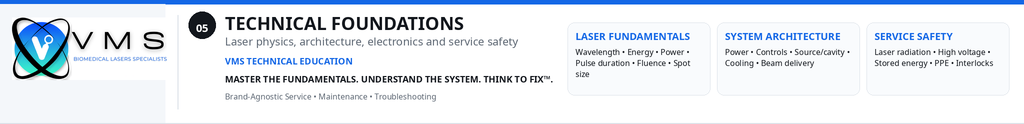 "BRAND AGNOSTIC" LASER TECHNICAL SERVICING AND MAINTENANCE TRAINING with VMS certification